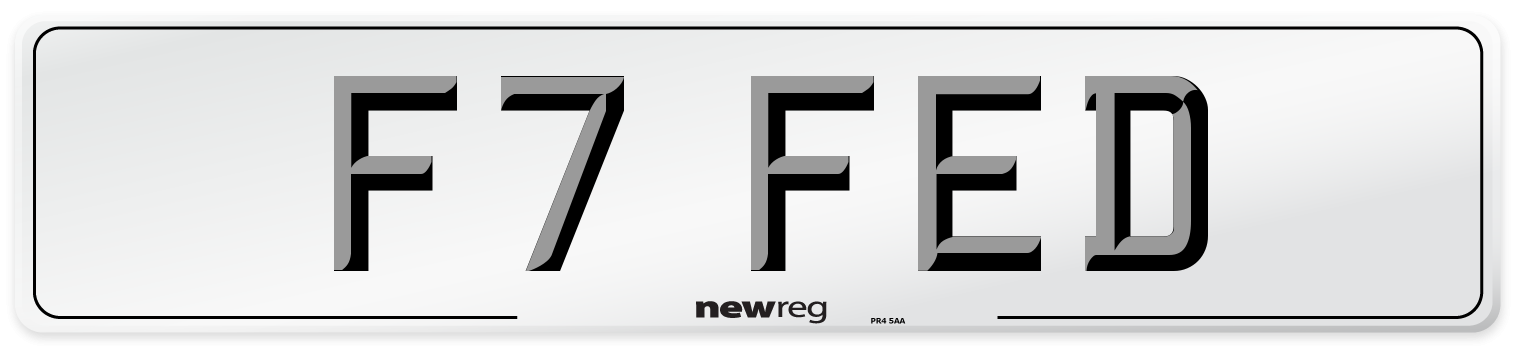 F7 FED Number Plate from New Reg